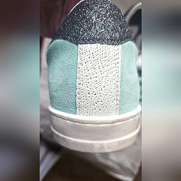 John Low P448 GLITTER Mint Sneakers Womans 38/US 8 GLINIDO $300 NIB - Picture 9 of 16
